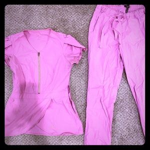 Jaanuu Pink Used Scrub Set! Size XS